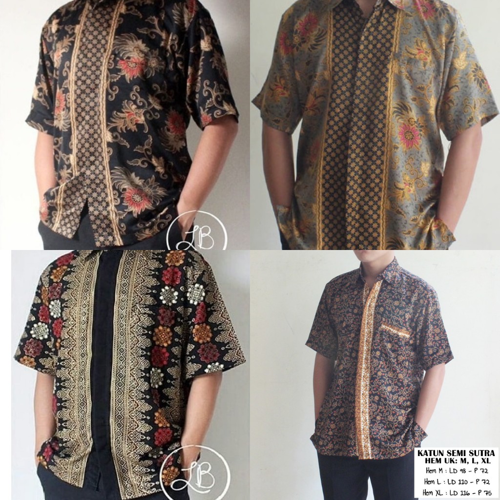 Atasan Kemeja Batik Pria Tulip Black Dan Lainnya