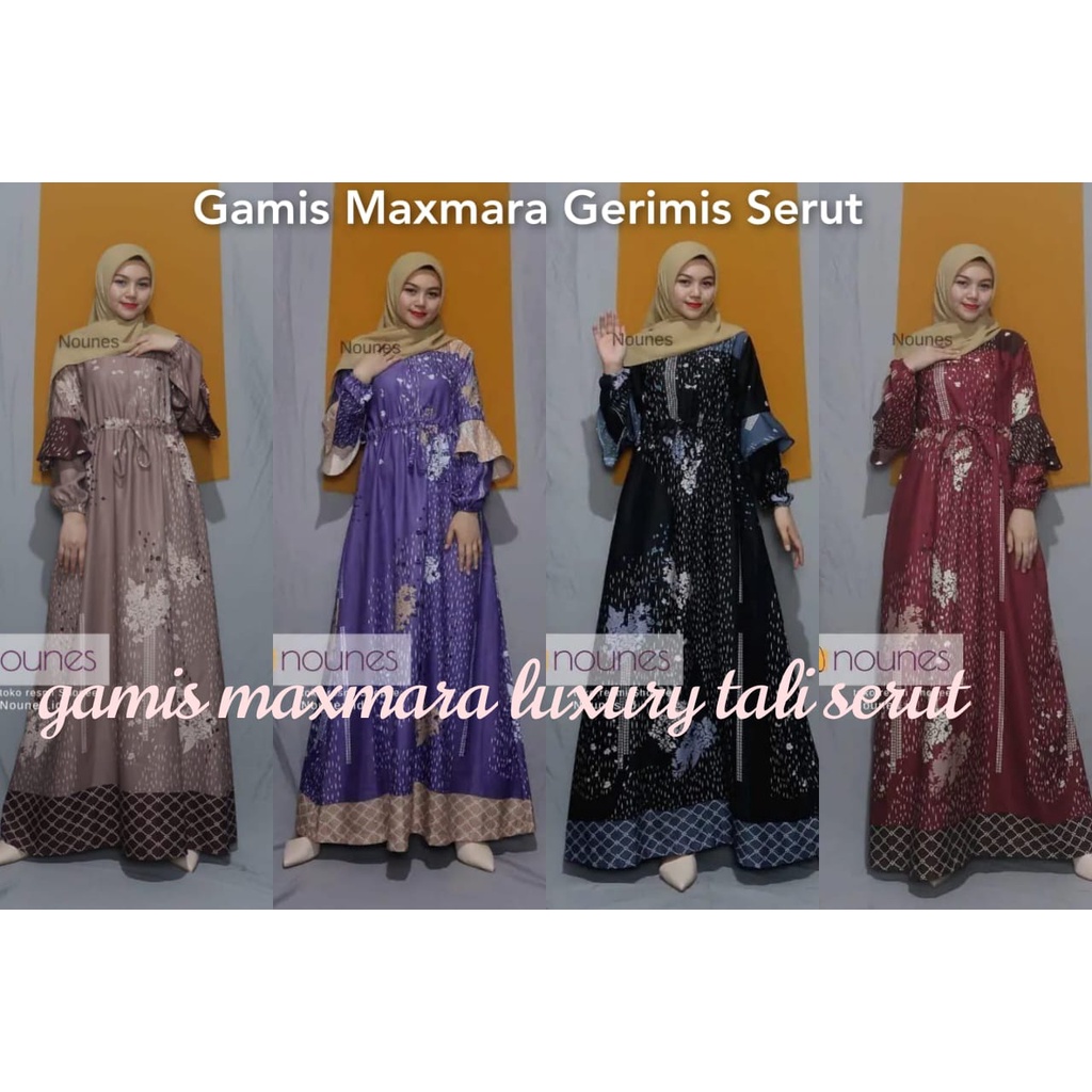 Gamis Maxmara Lux Nounes Terbaru / Gamis Maxmara Luxury Premium Motif Hujan Gerimis Coza Batik
