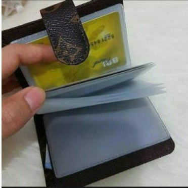 Dompet Kartu 24slot Card Holderslot plus slot uang kulit sintetis tebal