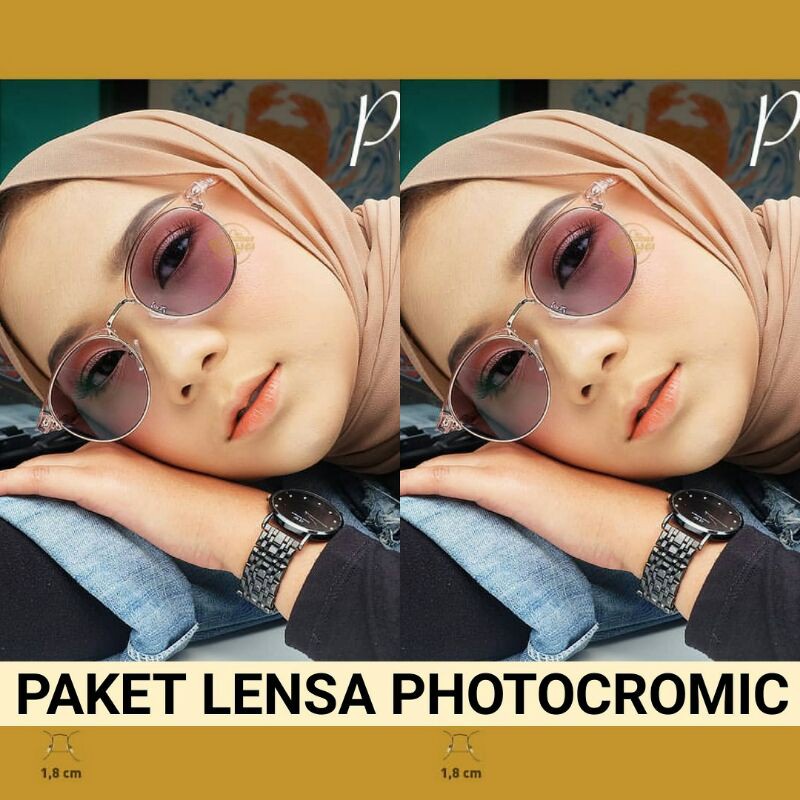 Kacamata Bulat Klasik Lensa Minus Anti Blueray Photocromic Anti Radiasi 6214