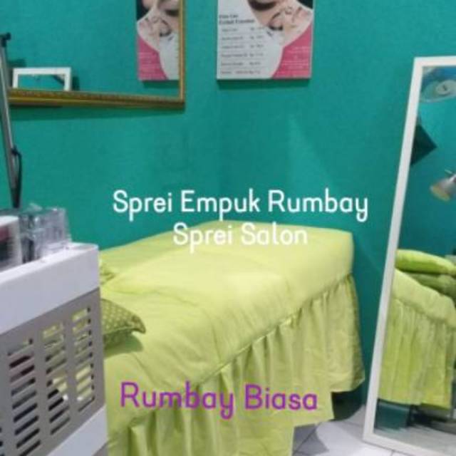 Sprei Salon Bonus Bantal | Sprei Isi Dakron EMPUK Rumbai Facial Salon Eyelash Bed Sheet