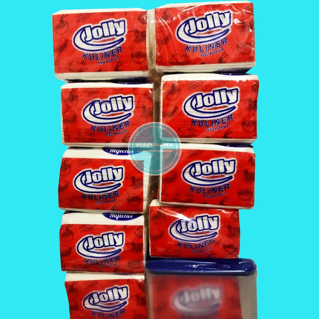 JOLLY Tisu Tissue Kuliner Pop Up ISI 10 Pcs Free Tempat Tisu Dispenser