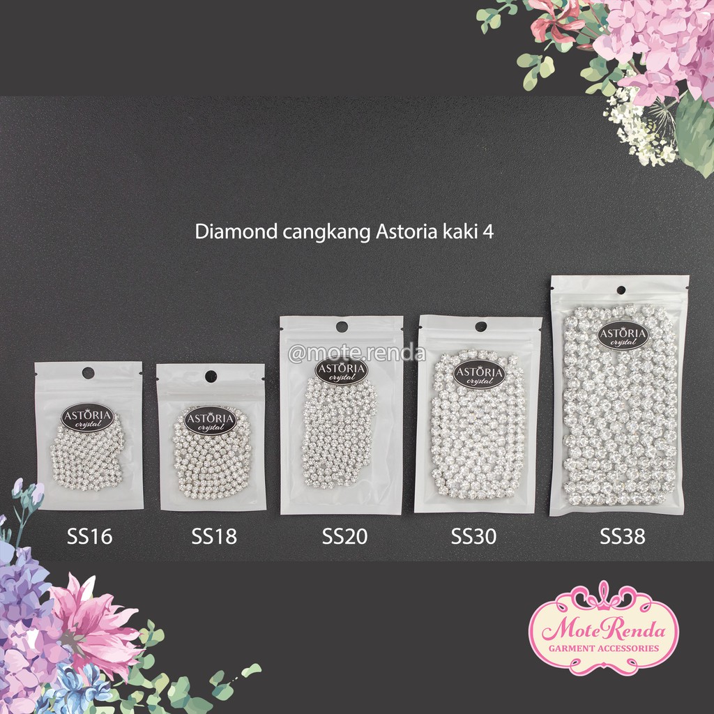 Astoria diamond cangkang kaki 4, kemasan grosir (1gross) kode 3XMB