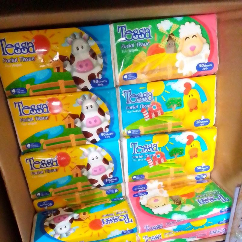 TESSA FACIAL TISSUE 50 SHEETS