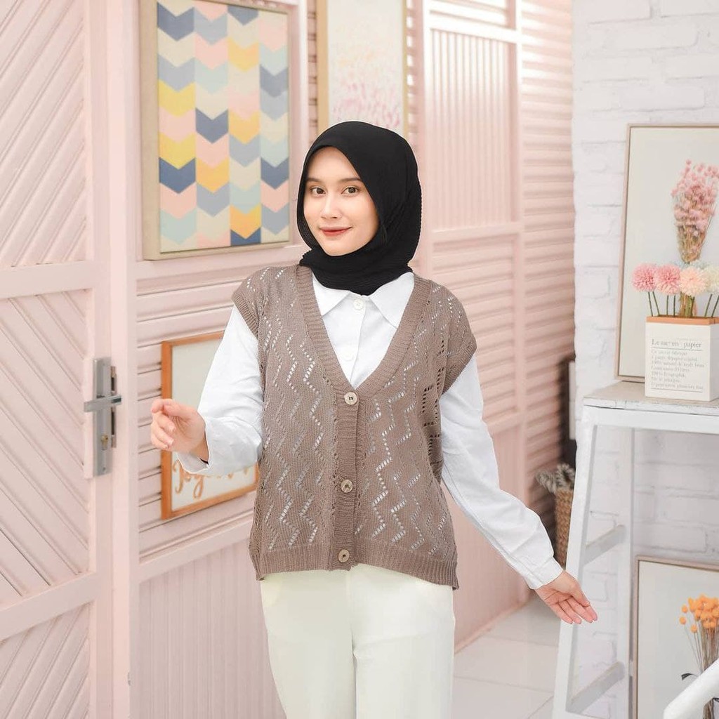 Nara Grosir - Zigzag Vest | Fashion Terkini | Sweater Termurah