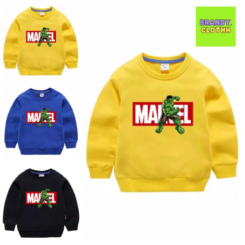 [BC] Sweater Hoodie Anak MARVEL HULK Fleece Anak Laki Laki/Switer Anak Cowo Kekinian