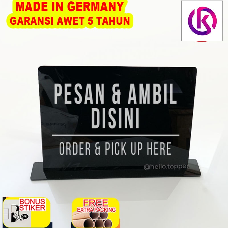 

Terlaris Pesan & Ambil Disini Sign Standing Akrilik | Sign Meja Order & Pick Up