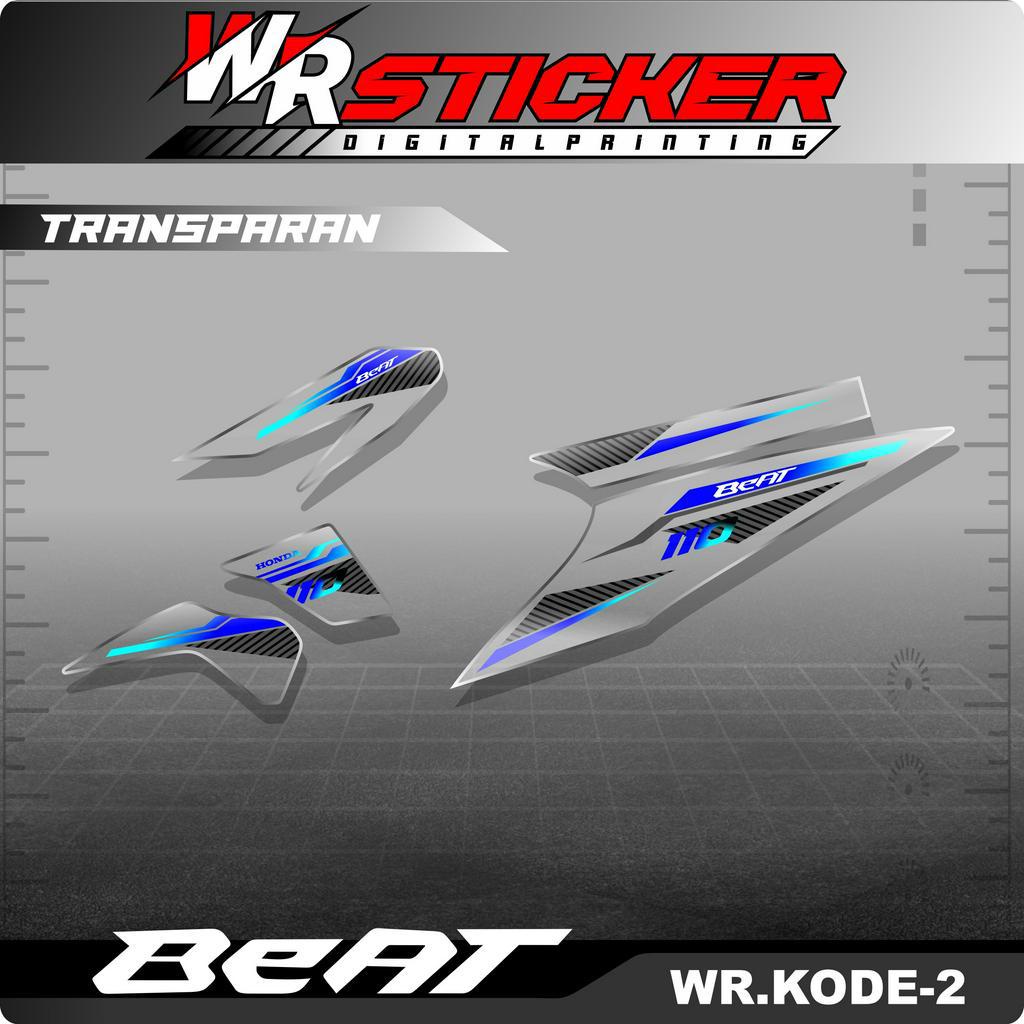 Striping Beat Karbu Transparan Stiker Body Motor Beat Th.2008 - 2012 Simpel Keren Motif Karbon Kode 