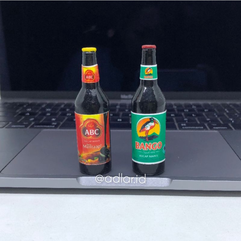 MINIATUR MAGNET TEMPELAN KULKAS SOUVENIR MERCHANDISE PRODUK BOTOL KECAP BESAR BANGO DAN ABC
