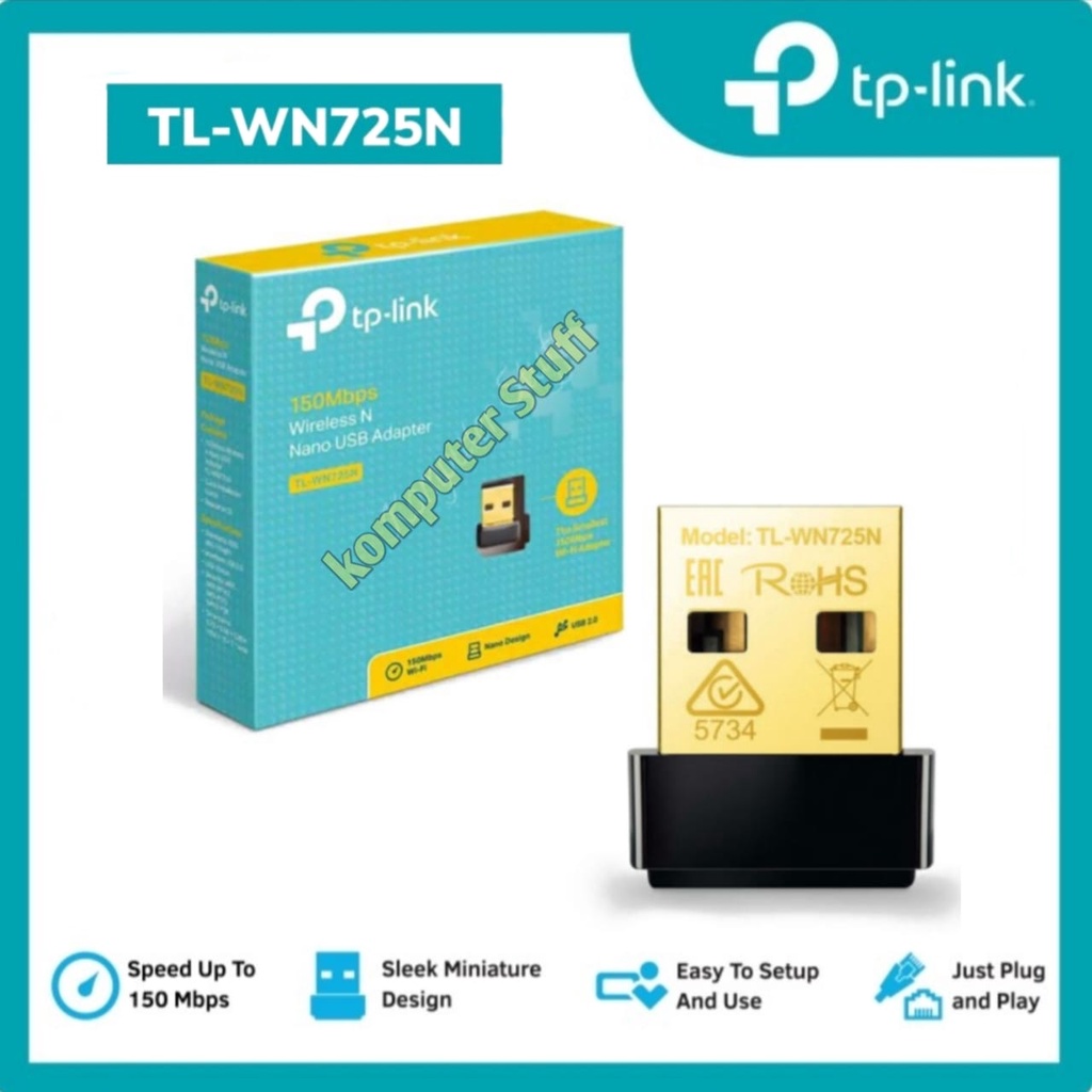 Wireless Adapter TP-LINK TL-WN 725N USB WiFi Reciver Penangkap Sinyal WiFi 150Mbps