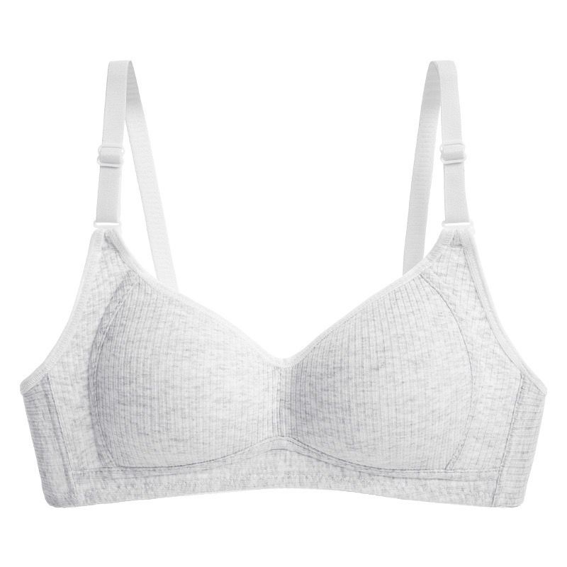 [ LINGERIE MASTER ] - (B-34) BH Bra motif garis lurus Push Up Style Senam Zumba Yoga Pakaian Dalam Wanita Import-B-34 Light Gray