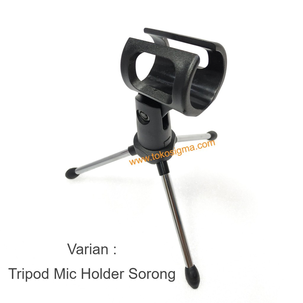 Podium Meja Desktop Tripod Microphone Mini Stand Pegangan Mic Holder