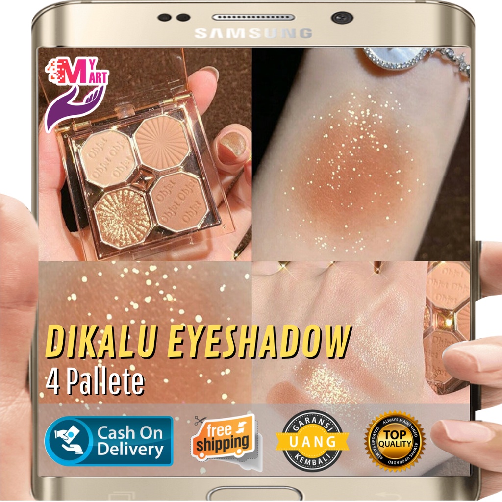 DIKALU Eyeshadow Korean 4 Palette - Eyeshadow 4 Palet - Eyeshadow Waterproof