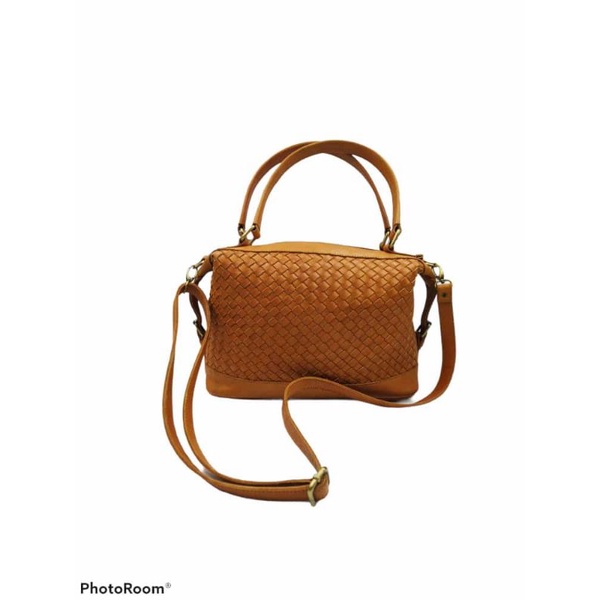 Tas Kulit Wanita Long Cham Anyaman 2 cm