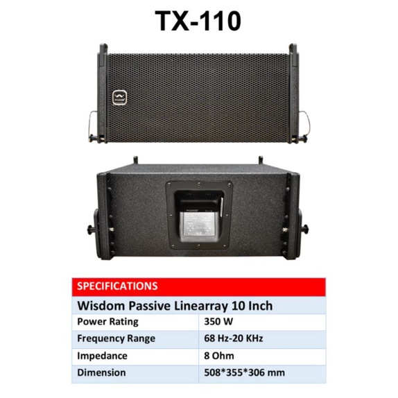 Speaker Line Array Wisdom TX110 TX-110 TX 110 10inch Original Resmi
