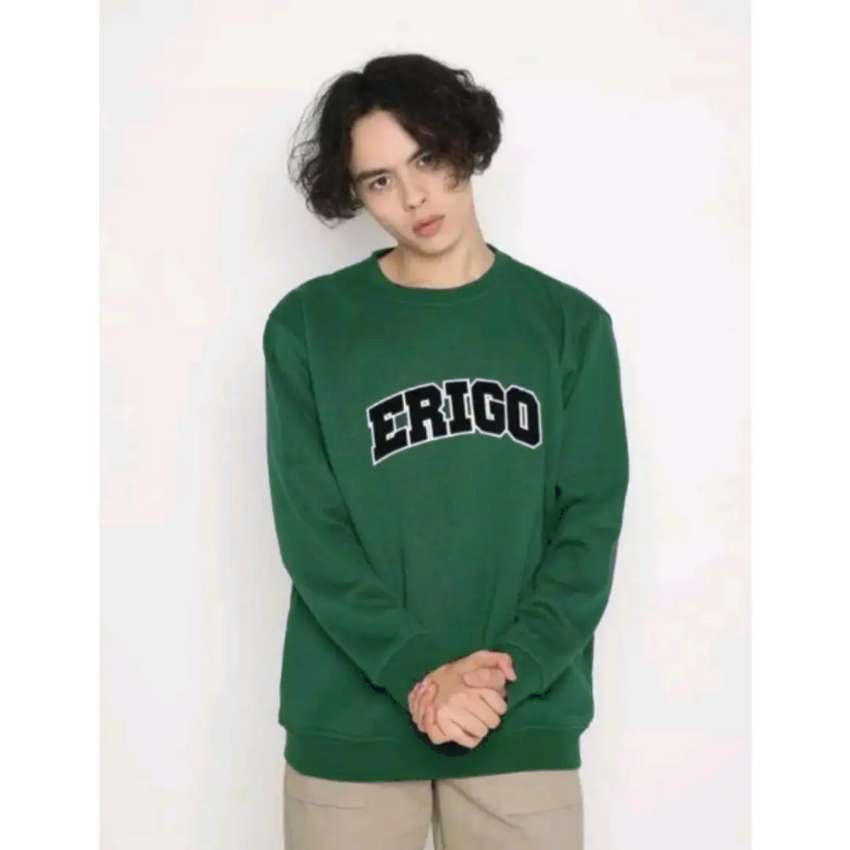 BISA COD SWEATER CREWNECK ERIGO BORDIR FULL TAG TERMURAH UNTUK PRIA DAN WANITA