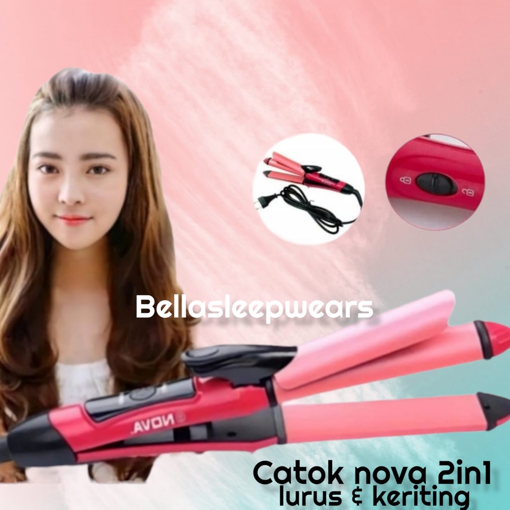 BELLA - CATOKAN CATOK RAMBUT NOVA 2IN1 2 IN 1 LURUS KERITING IMPORT