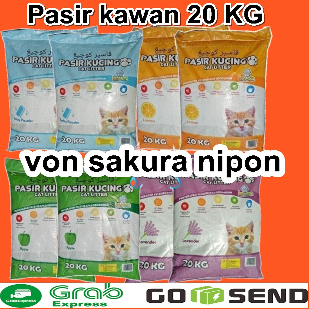 PASIR KUCING GUMPAL WANGI KAWAN 20KG 30L PASIR KUCING WANGI CAT LITTER KAWAN