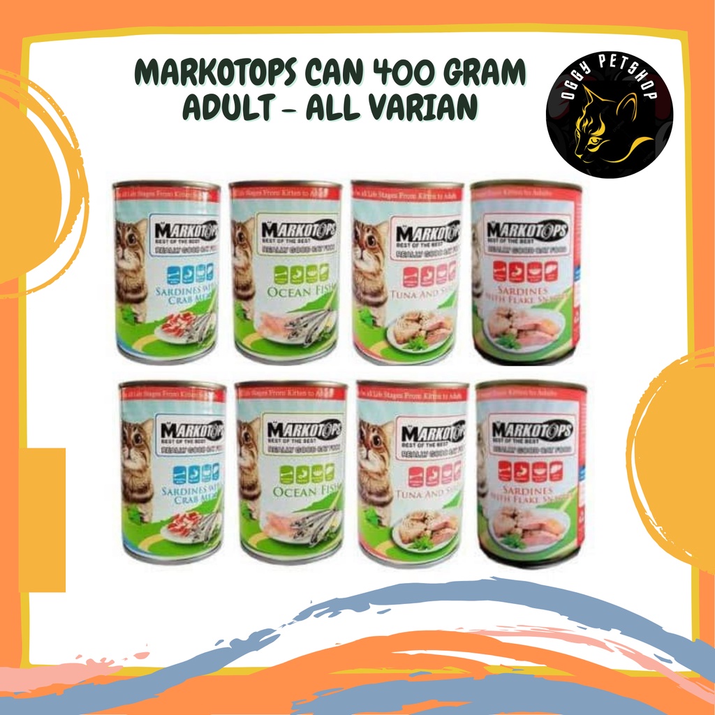 MARKOTOPS CAN CAT FOOD Makanan Basah Kucing Kaleng Markotop Semua Rasa 400 Gr