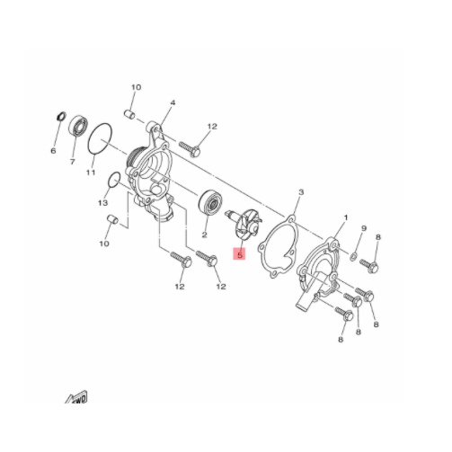 kipas as impellar waterpump water pump nmax n max aerox 155 lexi - wr 155 tricity original ygp 2DP-E2450-00