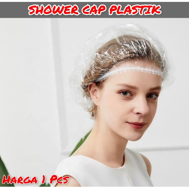 BLESSHOP Shower Cap Penutup Kepala Plastik Cover Kepala Plastik Rambut