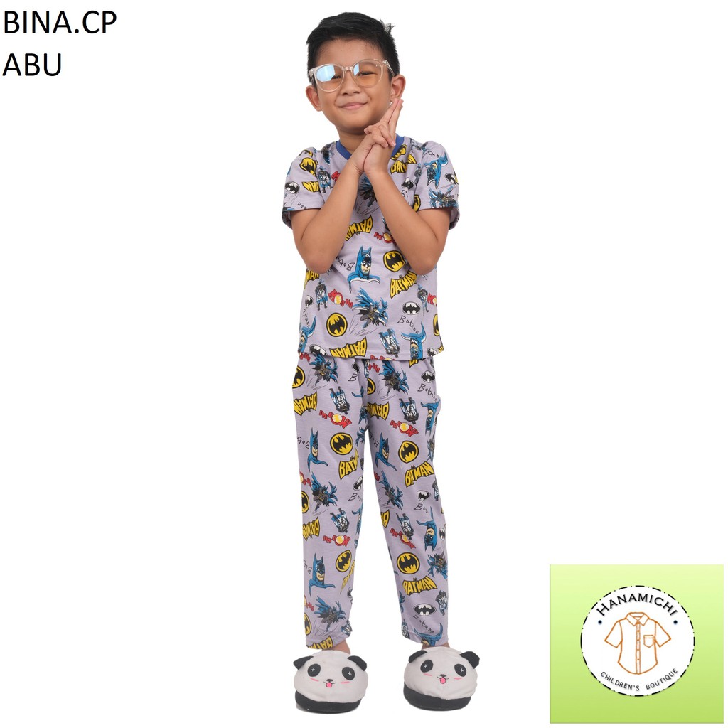 Hanamichi BINA.CP Setelan Baju Tidur Anak Full Print Motif Kartun