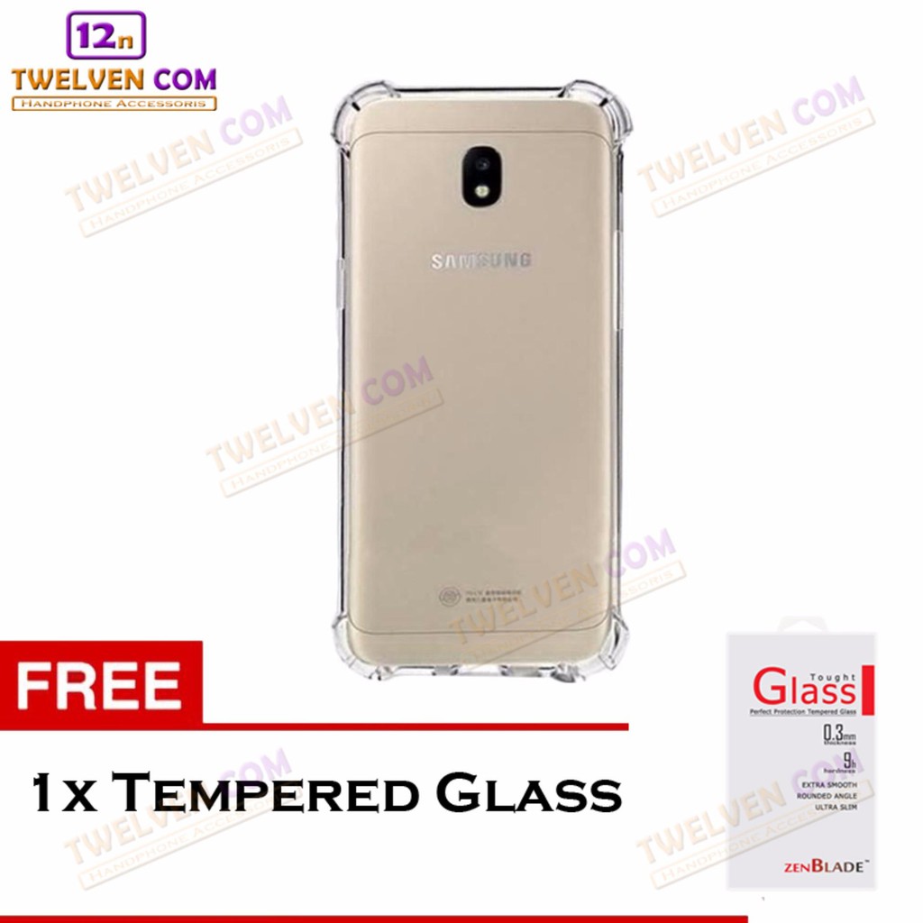 Anti Shock Anti Crack Softcase Casing for Samsung J330 J3 Pro 2017 + Free Tempered Glass