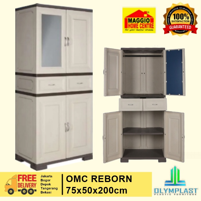 LEMARI PAKAIAN PLASTIK  2 PINTU - LEMARI PAKAIAN 2 PINTU - OMC REBORN - OLYMPLAST