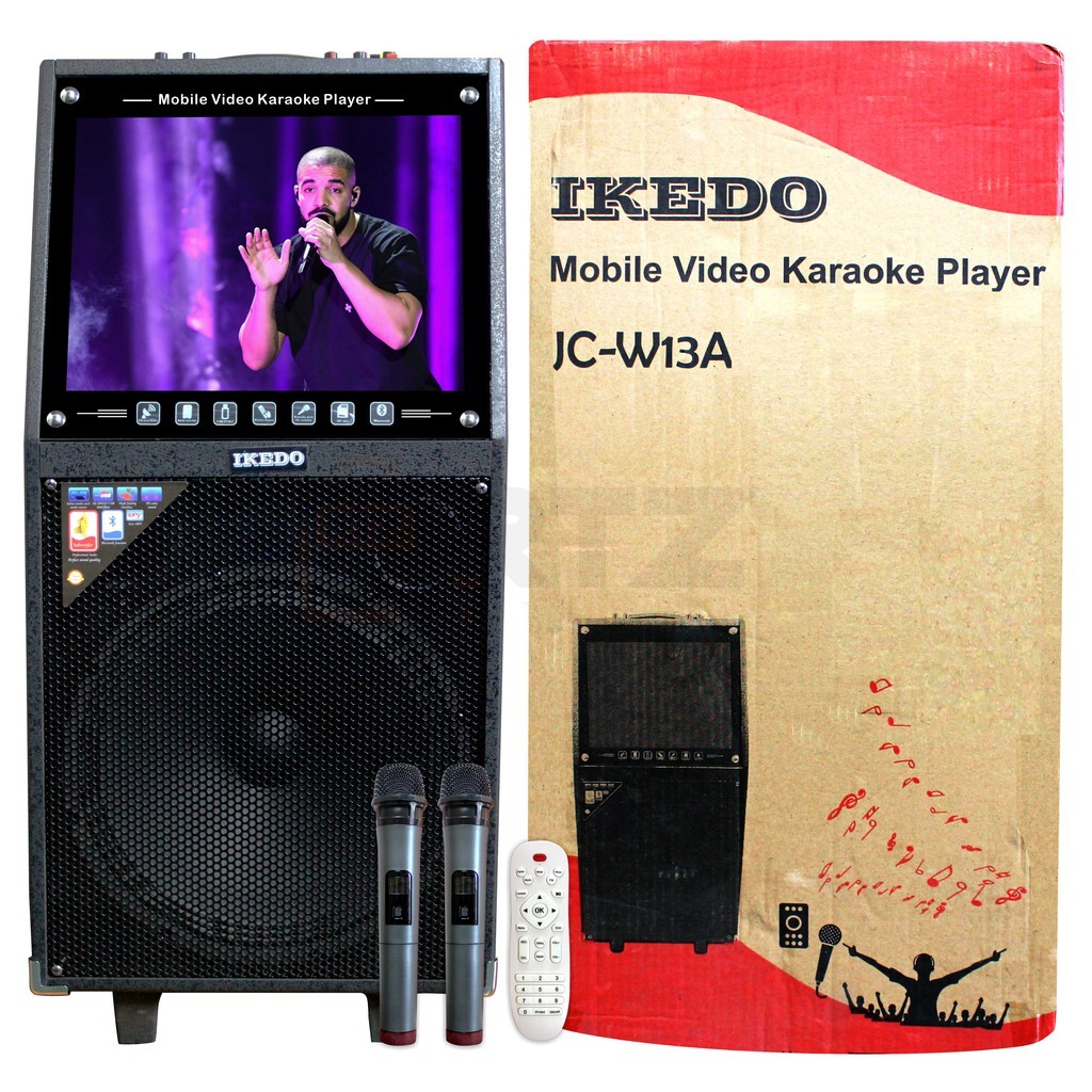 Speaker Bluetooth Ikedo JC-W13A 16 inch LED TV Video Karaoke Player Free Mic