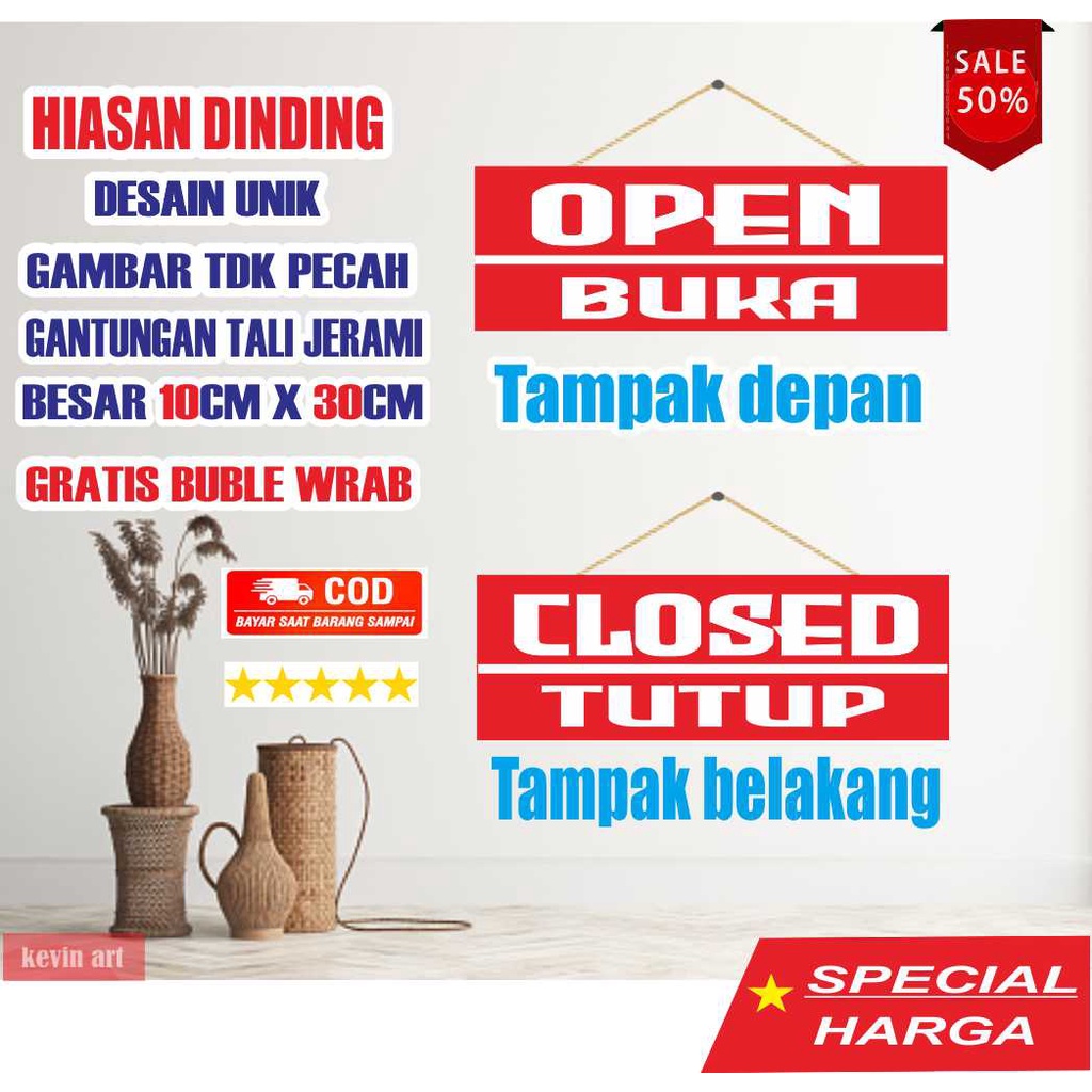 HIASAN DINDING TOKO KAYU MURAH MINIMALIS DIY OPEN CLOSE BOLAK BALIK GANTUNGAN PINTU CAFE UNIK