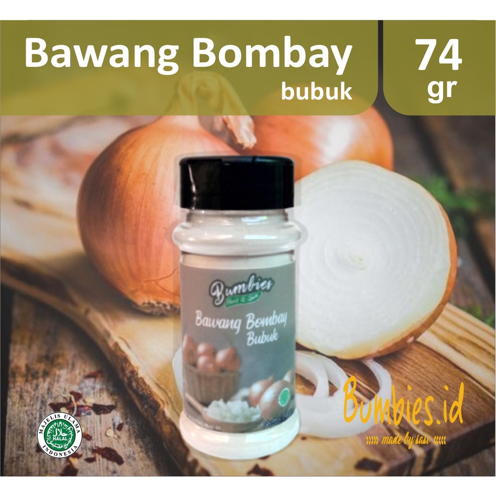 Bawang Bombay Bubuk 74gram Bumbies Product | Onion Powder | Penyedap Rempah Rempah | Bumbu Instan Botol