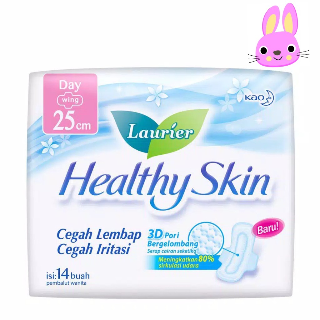 Laurier Healthy Skin ( WING 25CM ISI 14 buah ) pembalut wanita (no.20)