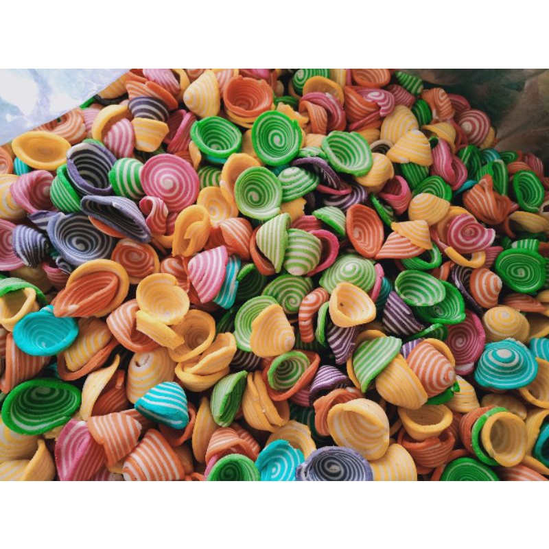 

(COD) 500gr Kripik Kuping Gajah mini Warna Warni