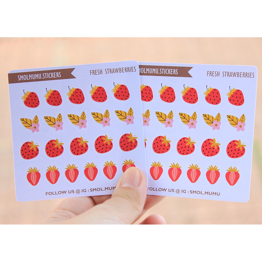 

Sticker Sheet Strawberries for your BUJO Bullet JOurnal Diary Planner