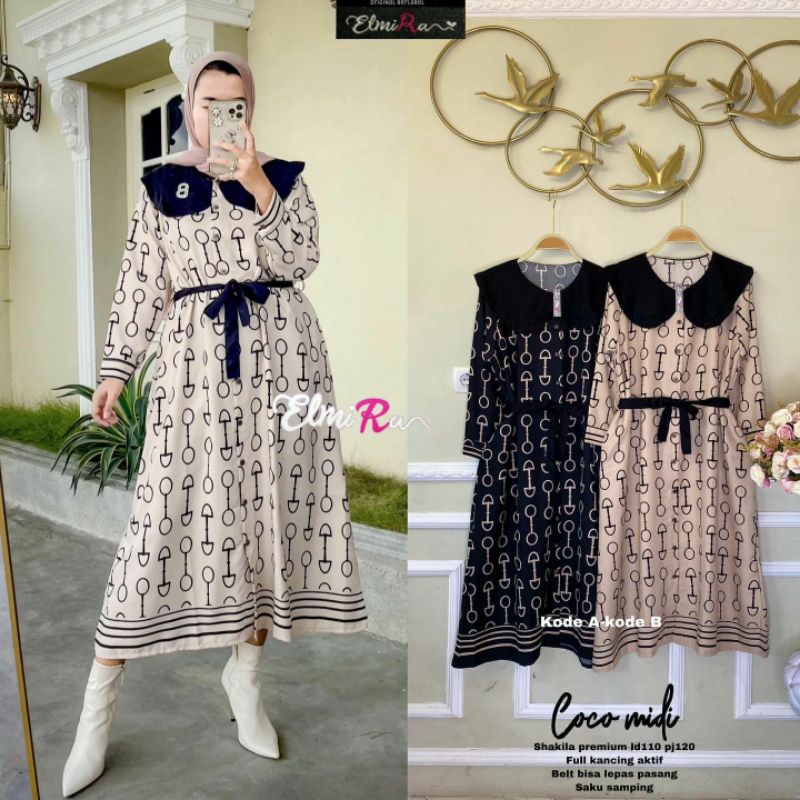 COCO MIDI BY ELMIRA (MIDI DRESS MUSLIMAH) Dress wanita rekomended