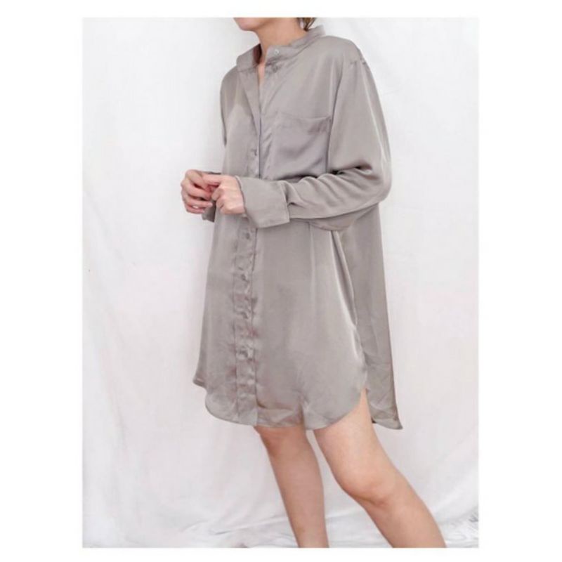 Dress Wanita H&amp;M Tunic Edisi Baru Bahan  Satin Halus Lembut Jatuh Original Branded