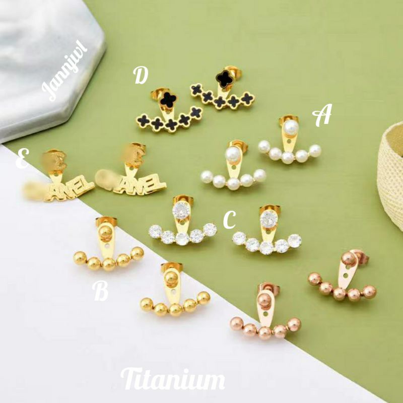 Anting new fashion korea titanium anti karat