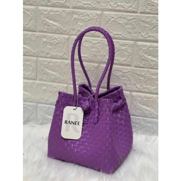 Tas Anyaman Wanita HANDLE BAG MAXI Purple Super Cantik / Tas Anyaman Wanita Handle Bag Maxi Ungu