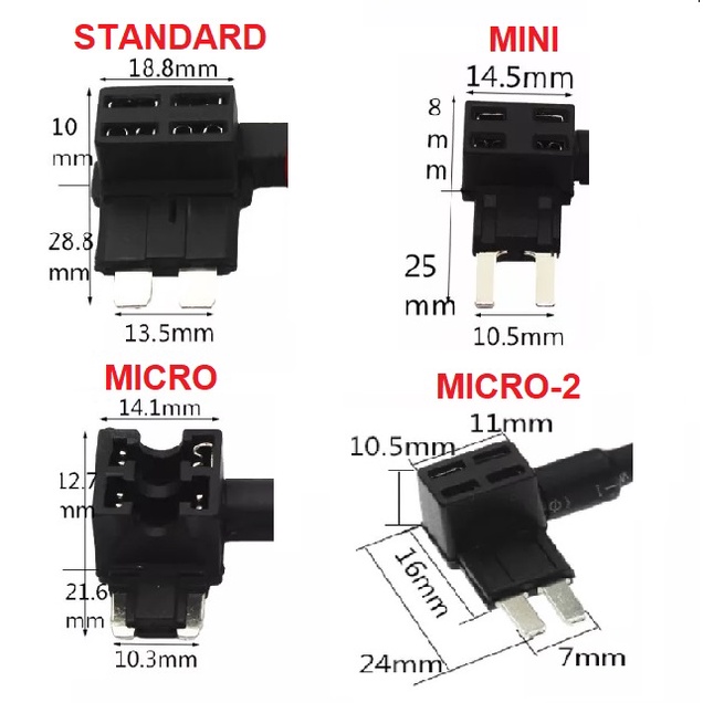 Kabel Jumper Fuse Tap Konektor Jumper Sekring Standar Mini Micro Micro2