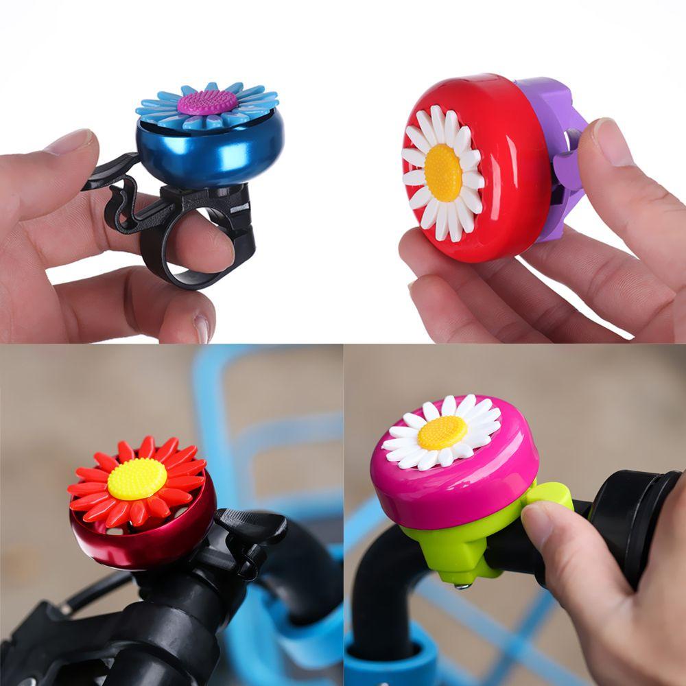 Wonder 1PC Bersepeda Stang Sepeda Anak Perempuan Bunga Daisy Alloy Plastics Rings Horn Suara Alarm