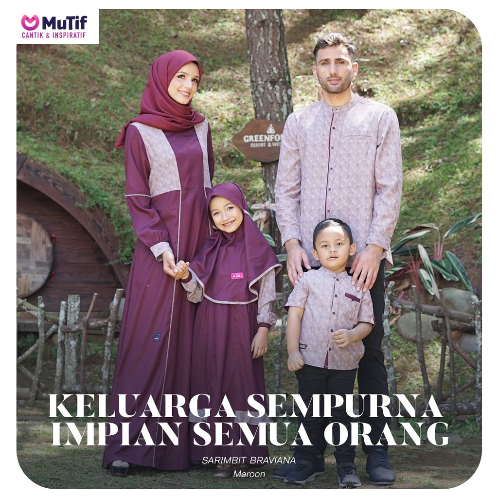 Baju Mutif Seragam Sarimbit Couple Keluarga Muslim Lebaran Diskon Murah Terbaru 2021 Braviana Mauve
