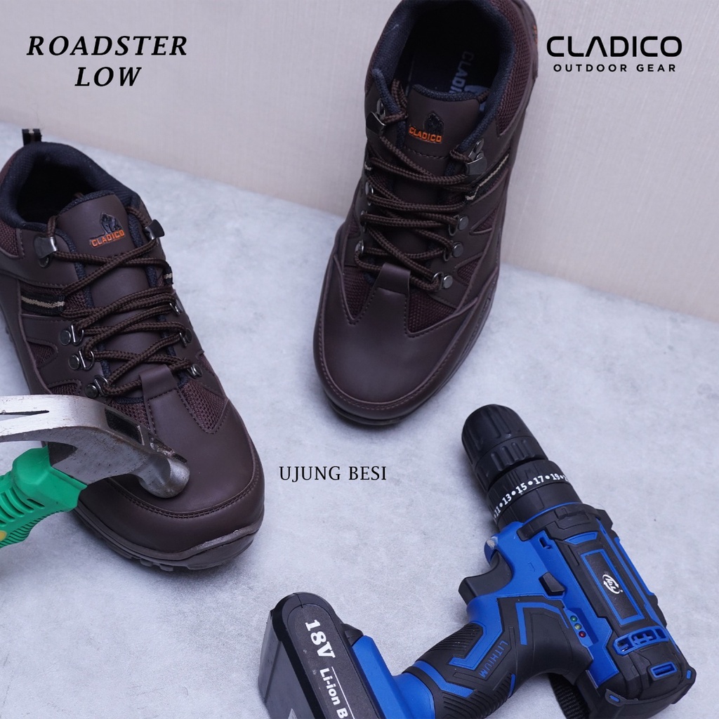 Sepatu Safety Boots Pria Kerja Lapangan Industri Pabrik Ujung Besi Cladico Roadster Low