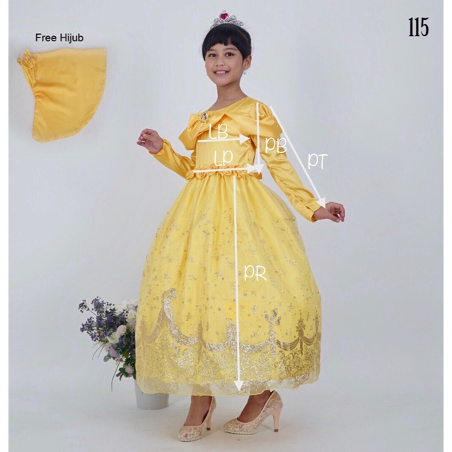 Khloe dress Karakter Belle Beauty and The Beast Satin Organdi Premium 115M