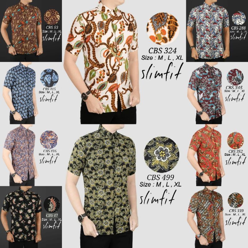 Colin Dion Kemeja Batik Pria Slim Fit Premium Lengan Pendek OnlyXL