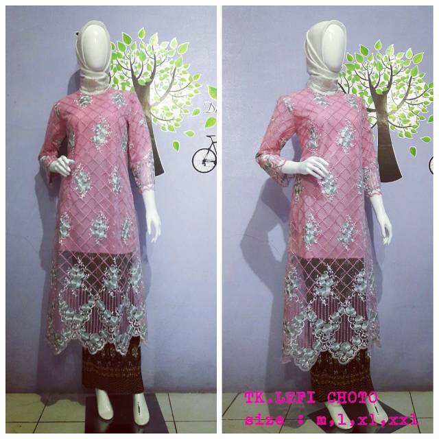 Setelan long tunik Lefi (long tunik+rok plisket)