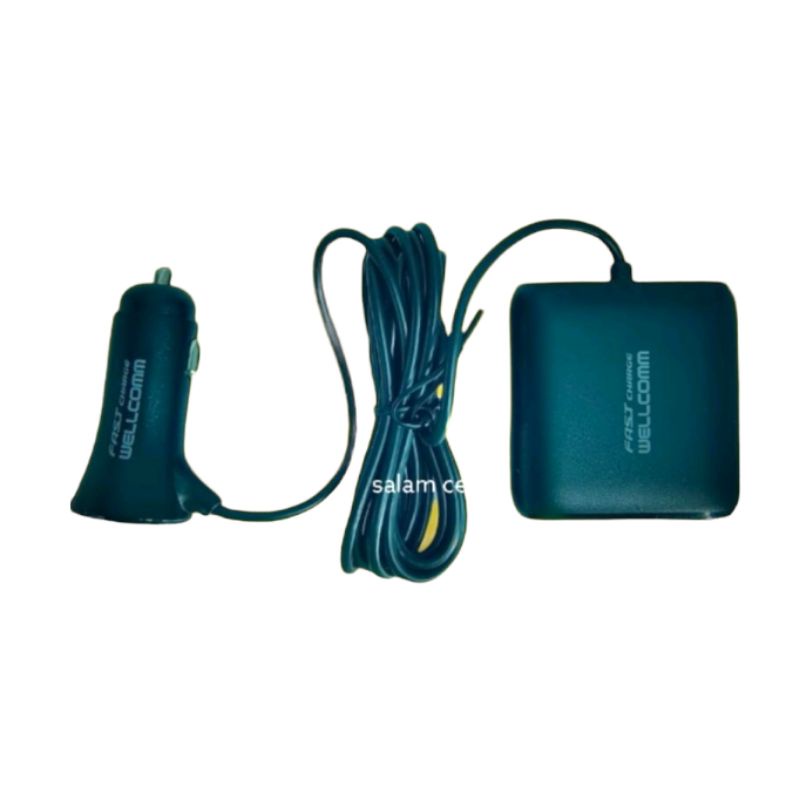 Charger mobil WELLCOMM FAST CHARGER 6A 30W 4Usb Premium Original Bergaransi