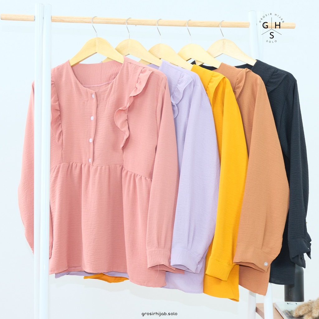 (MGA) BLOUSE DZEKIA OVERSIZE KEMEJA ATASAN WANITA AIRFLOW