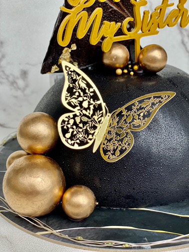 Cake Topper Bola Emas & Silver / Ball Topper Cake / Dekorasi Kue Ulang Tahun Mewah