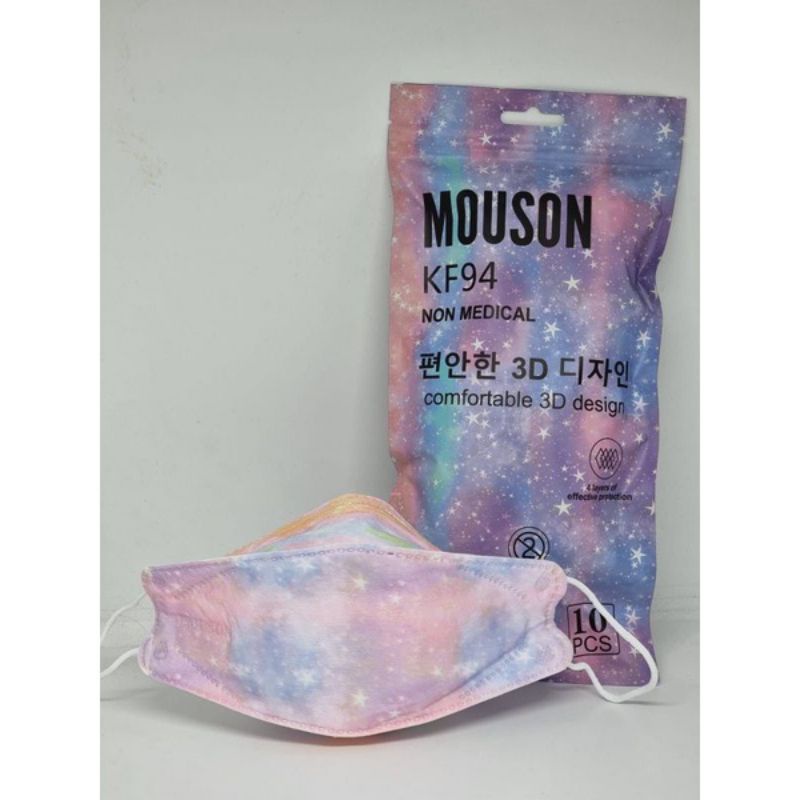Masker Kf94 Mouson Motif Galaxy Pink/Masker Kf94 Mouson Premium/Masker Kf94 Mouson Pack Motif Galaxy