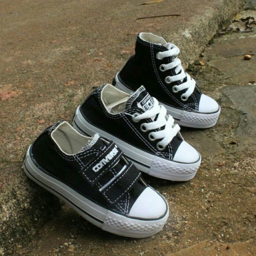 (BISA COD) diobral sepatu converse all star baby pendek / tinggi / perekat tersedia size dewasa